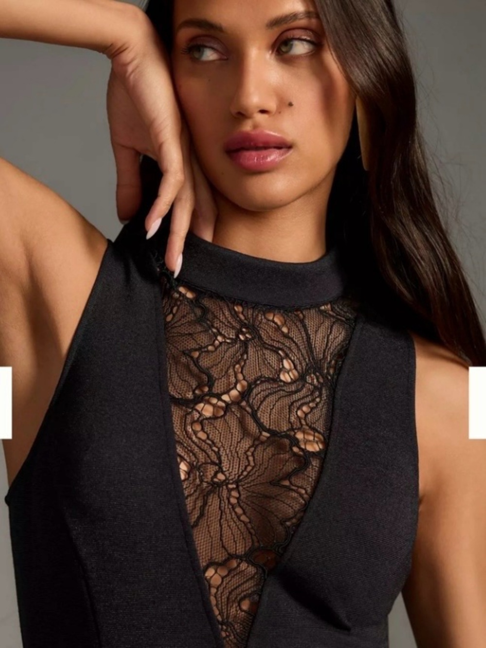 Anthropologie Black Asymmetric Midi Dress - Picture 3 of 13
